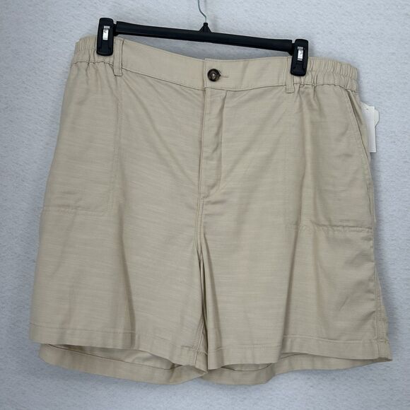 Wonderly Shorts Women XXL Khaki Elastic Pockets 6" Inseam Preppy Casual Comfy - Picture 12 of 13